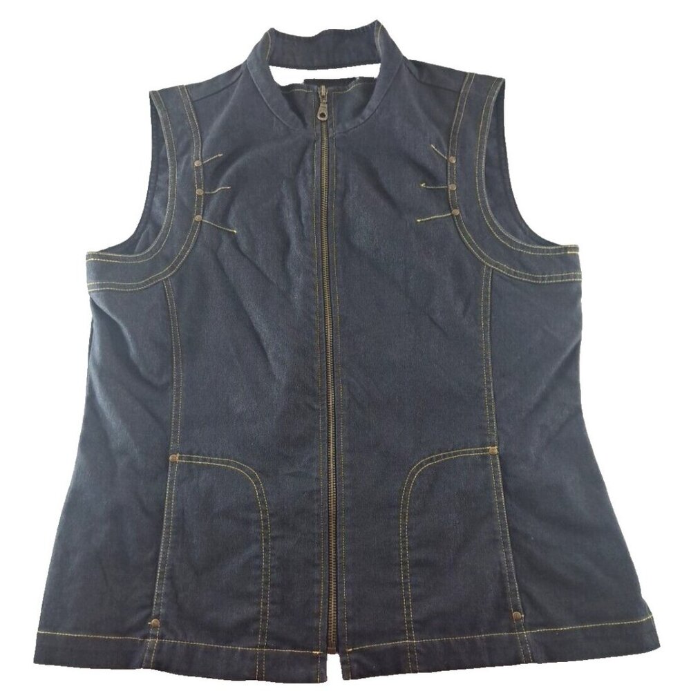 Womens Western Jacket Vest Miss Alliage Collection Lightweight Gold Stitch L